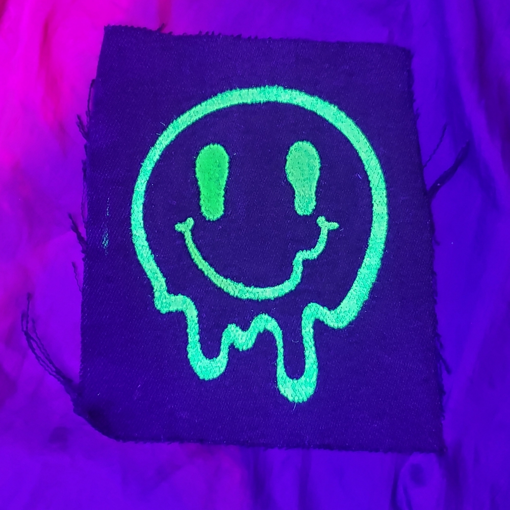 Neon Green Smiley Face Patch